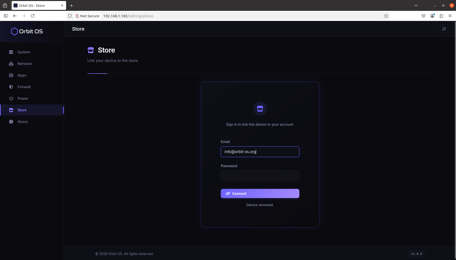 Settings — Account Registration