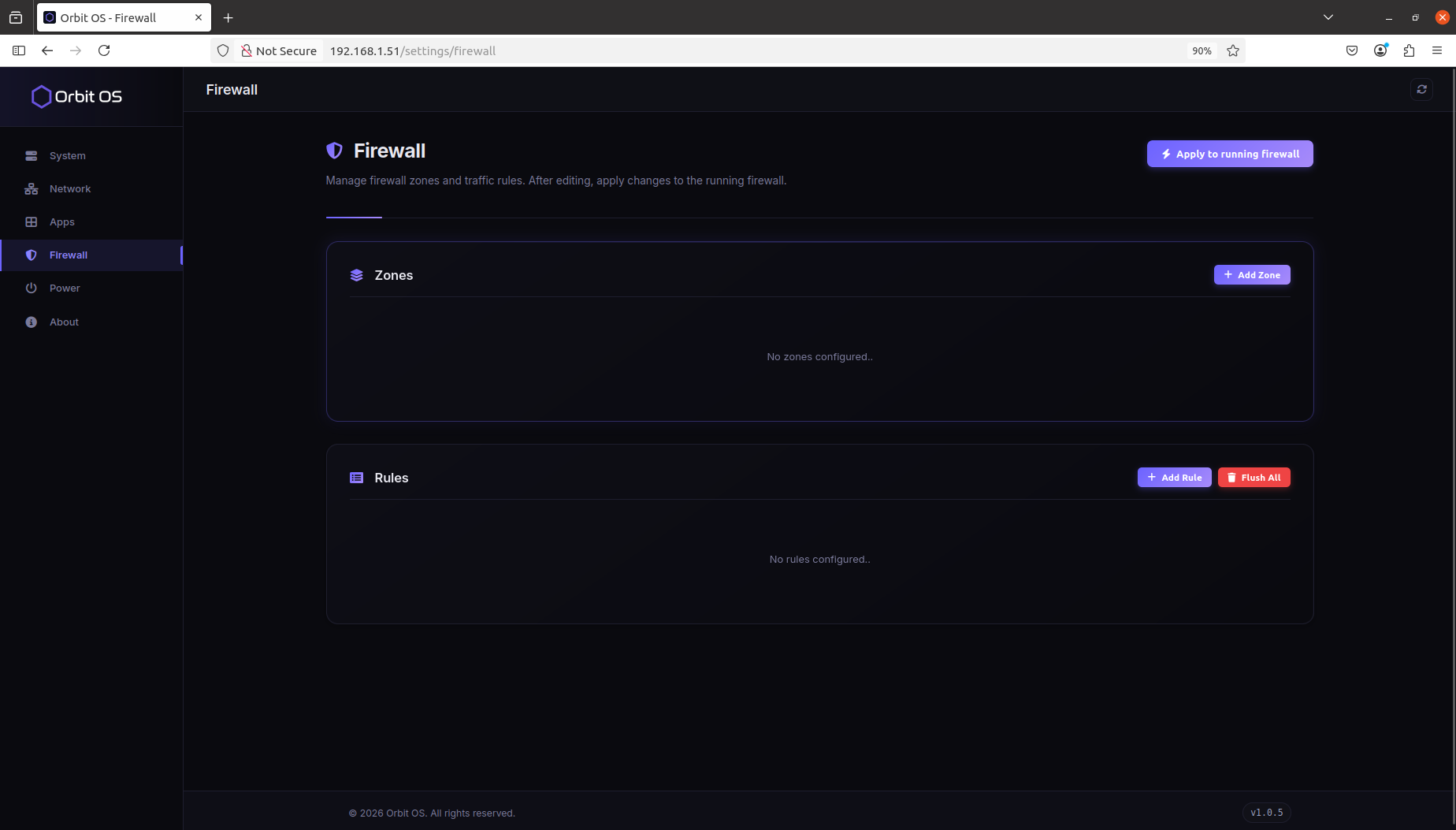 Settings — Firewall
