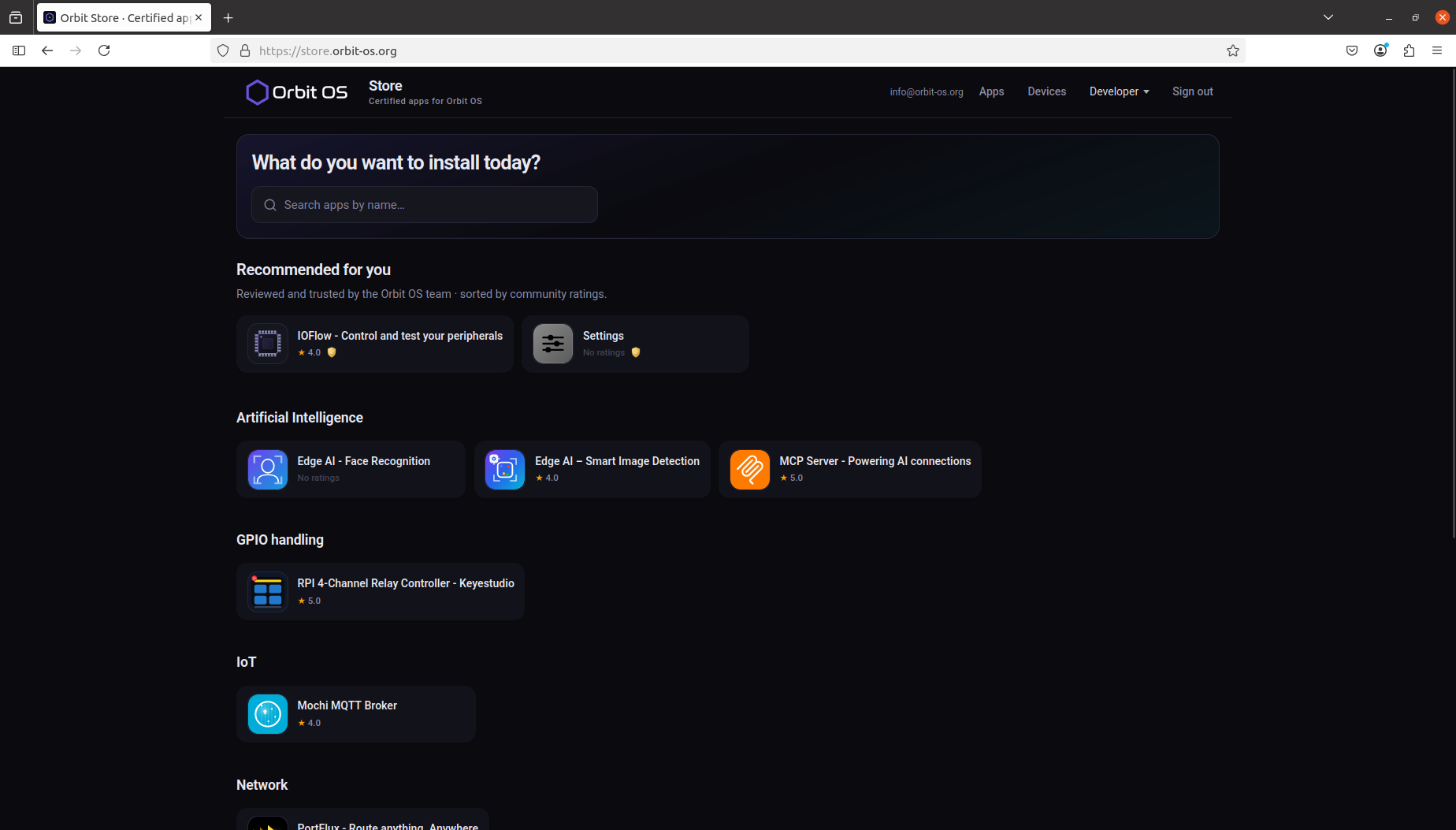 Orbit OS Store — Home