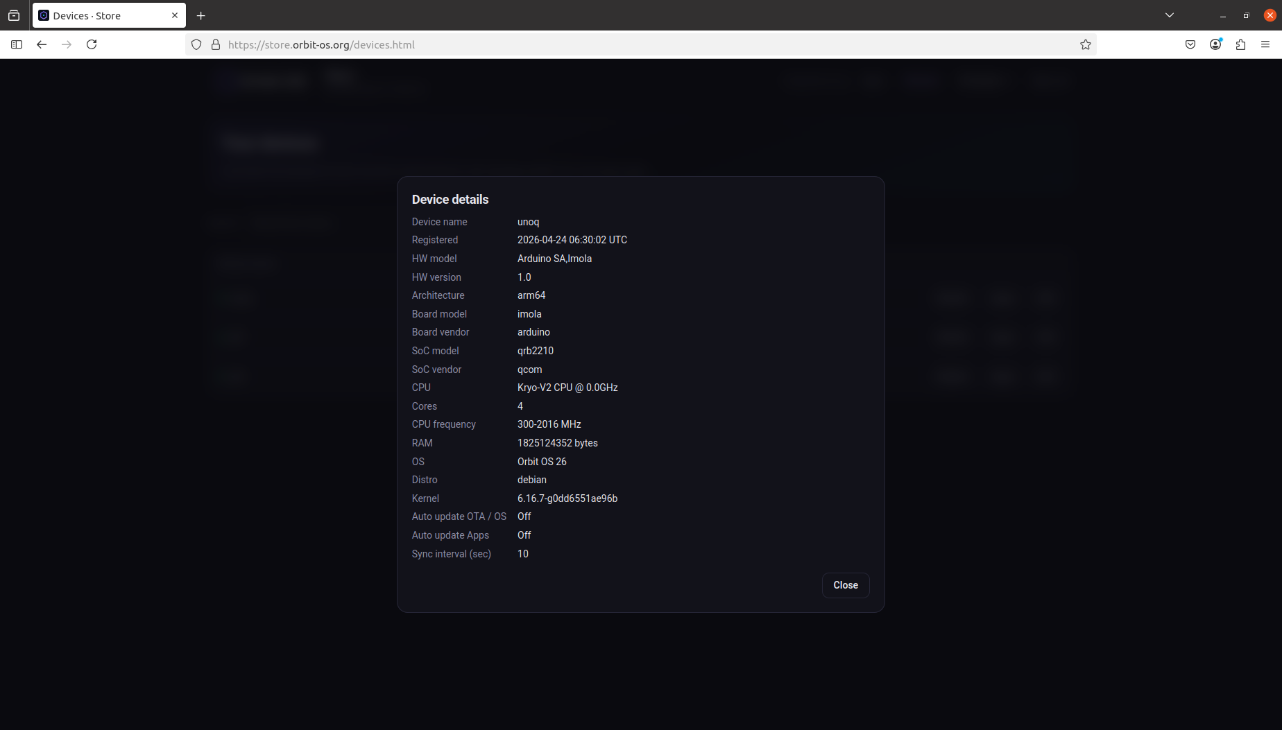 Store — Device Details