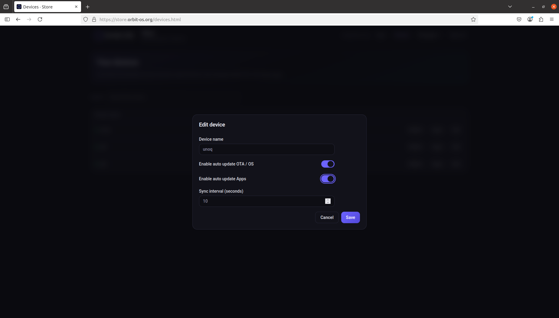 Store — Device Edit